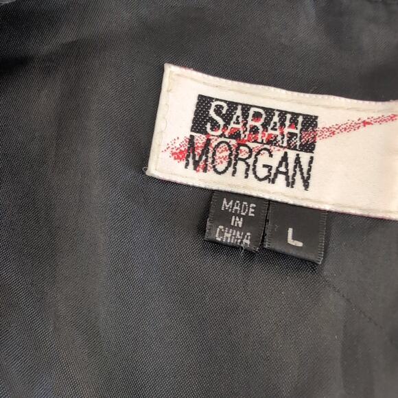 Sarah Morgan Vintage Black Leather Suede Vest Size Large - Picture 9 of 12